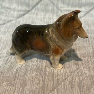 Collie Shetland Sheepdog dog Figurine Japan Vintage
